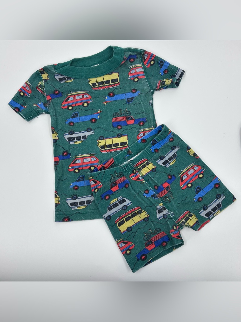 Hanna Andersson Green Vehicle Print Short Johns 90 CM US 3T